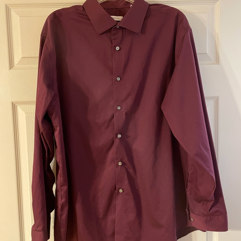 Calvin Klein Burgundy Dress Shirt